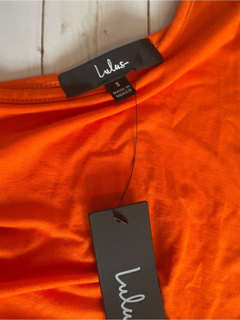 Lulu's One-Shoulder Orange Side Cut-Out Midi Dress - Picture 4 of 4